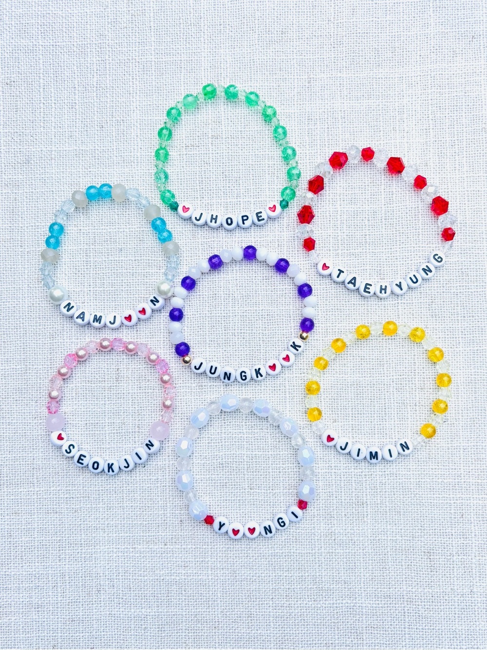 (7pcs) BTS MEMBER BEADED BRACELETS